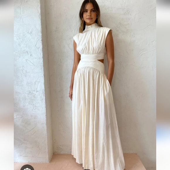 Commense Mock Neck Cutout Maxi Dress Sz L NWT in Pink - Picture 4 of 16